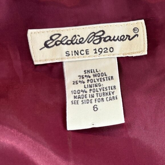 Eddie Bauer Women's Maroon (Garnet) Wool Blend Full Wrap Maxi Skirt, Size 6 - Picture 5 of 12